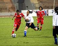 Jackline Jazrawi, in the whitejersey, plays in Abu Dhabi