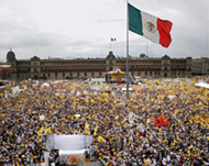 The Zocalo Square has become a focal point of protest