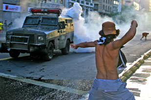 pinochet death street demonstrator