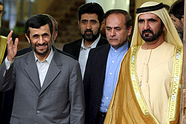 Ahmadinejad iwth Sheikh Mohammad bin Rashed al-Maktoum