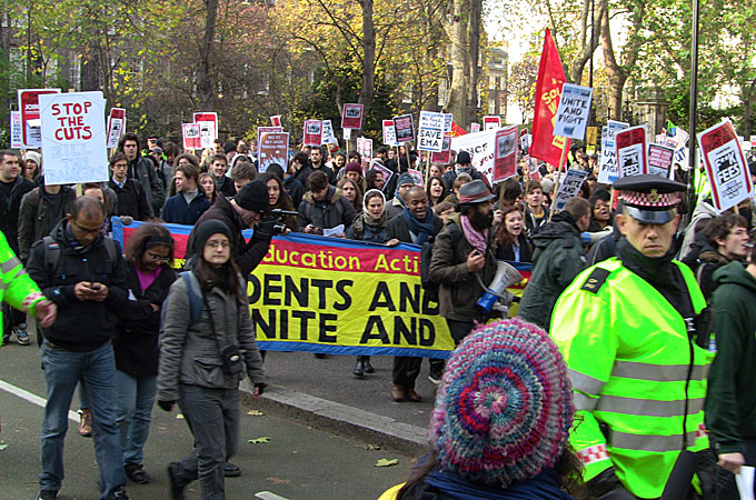 student protests london