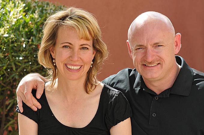 Gabrielle Giffords with her husband, NASA astronaut Mark Kelly