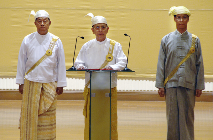Myanmar''s newly elected President Thein Sein - goes with IPS article
