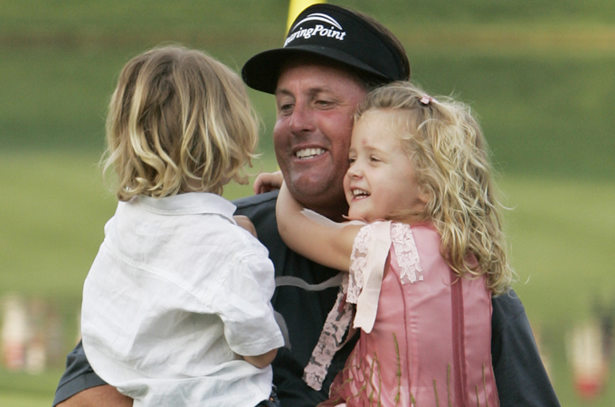 Phil Mickelson with children