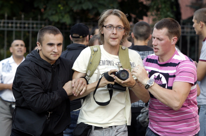 Belarus protestor detained