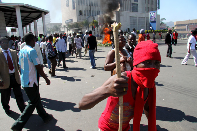 Protests in Blantyre, Malawi. [Credit: Travis Lupick]
