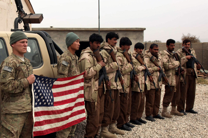 Afghan local police with americans