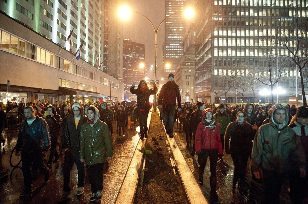 Students protest April 26, 2012 in Montr