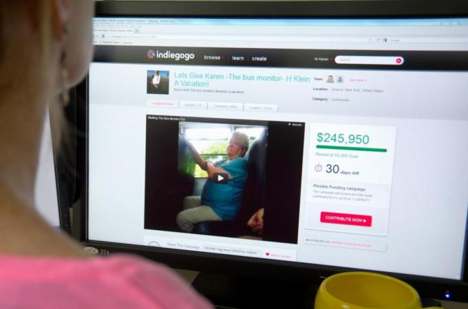 A journalist checks out the fundraising