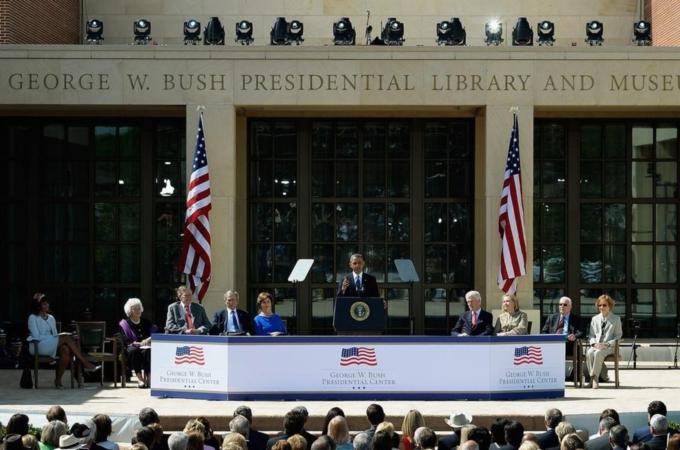 George W. Bush Library Dedication Attended By President Obama And Former Presidents