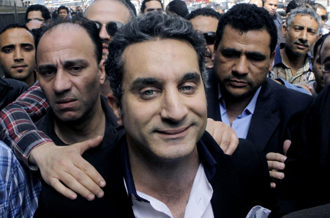 Bassem Youssef's programme "El-Bernameg" was suspended after the first episode of the season aired [AP]