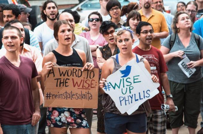 More than 16,000 have signed an online petition to reinstate Professor Salaita, writes Najjar [AP]