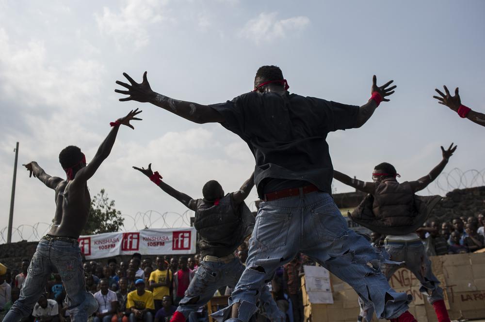 <p>The "King Magic of the Dance" group performs at a dance competition in Kivu(***)s capital, Goma, on July 9.</p>