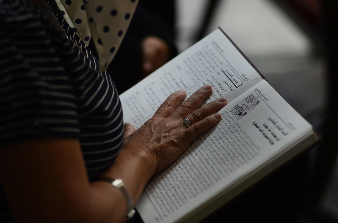 In Marka, approximately 200 people residing in the Latin Church and surrounding shelters. [Alisa Reznick]