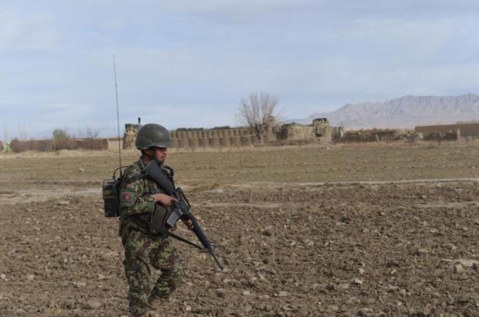An Afghan National Army soldier keeps watch in Paktika province [AFP]