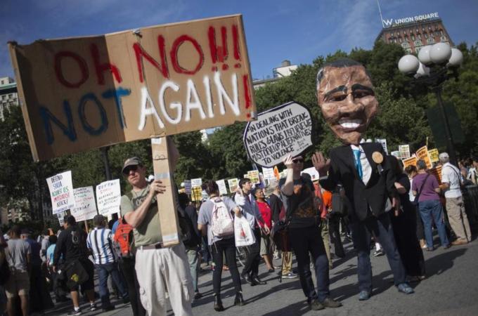 Many anti-war organisers shifted much of their focus to electing anti-war candidates to office, writes Manski [Reuters]