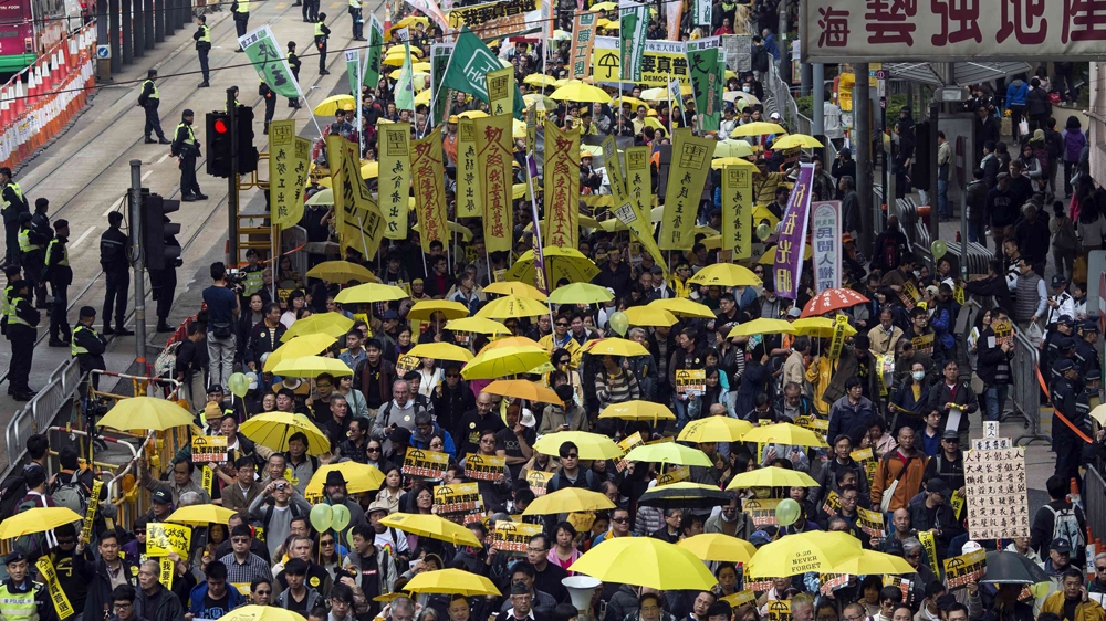 The Umbrella Movement has helped politicise society in the Chinese-governed territory [Tyrone Si/Reuters]