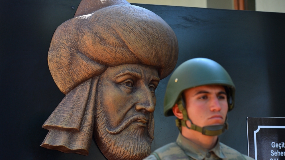 Ceremony in Sanliurfa for coffins brought temporarily from Tomb of Suleyman Shah