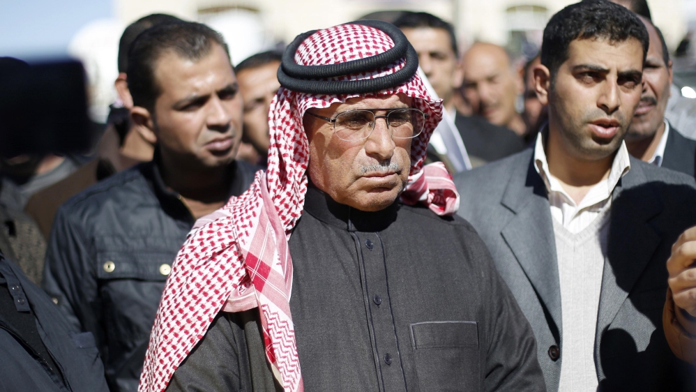 Father of Jordanian pilot Muath al-Kasaesbeh is seen at the headquarters of the family''s clan in Karak