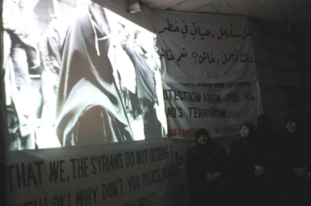 Women watch short film