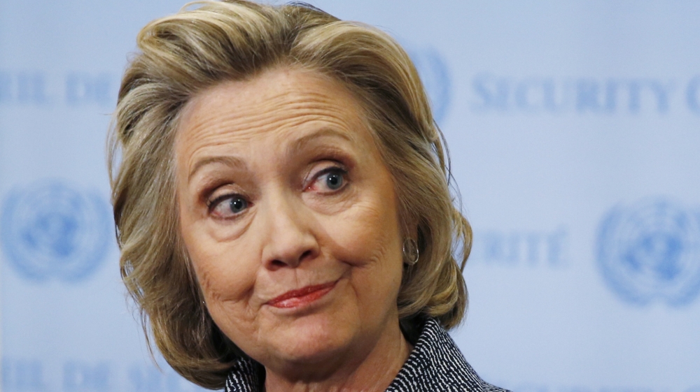 Hillary Clinton speaks during a press conference at the United Nations in New York
