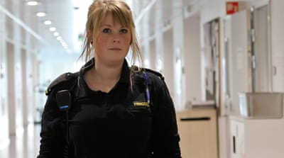Prison officer Tina Brataas is one of many female guards [Lorraine Mallinder/Al Jazeera]