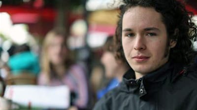 Student activist Simon Campbell [Rabii Kalboussi/Al Jazeera]