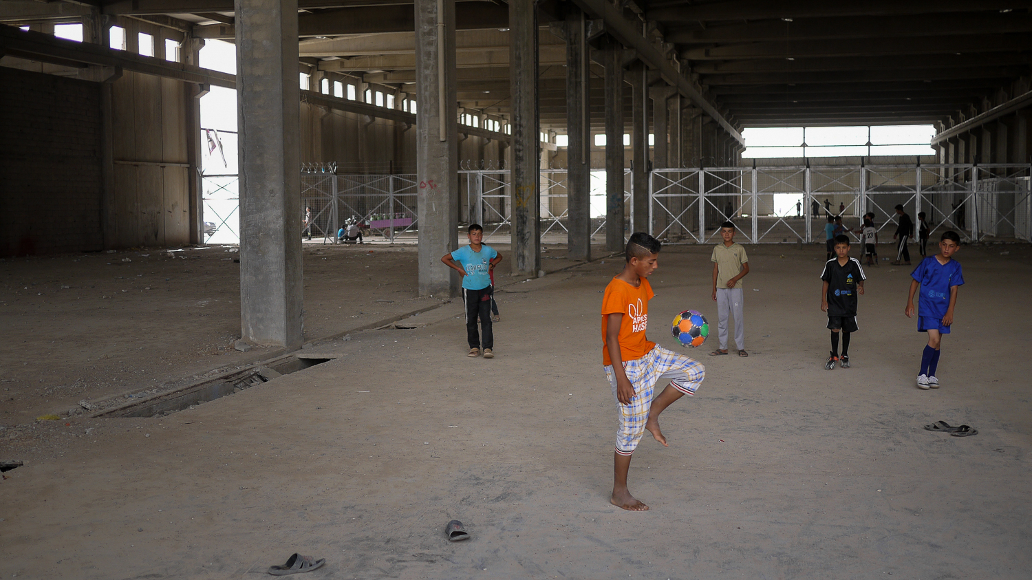 Baharka camp, Erbil, Iraq. After the Islamic State of Iraq and the Levant (ISIL) stormed the northern city of Mosul a year ago, thousands of displaced residents found shelter at the Baharka