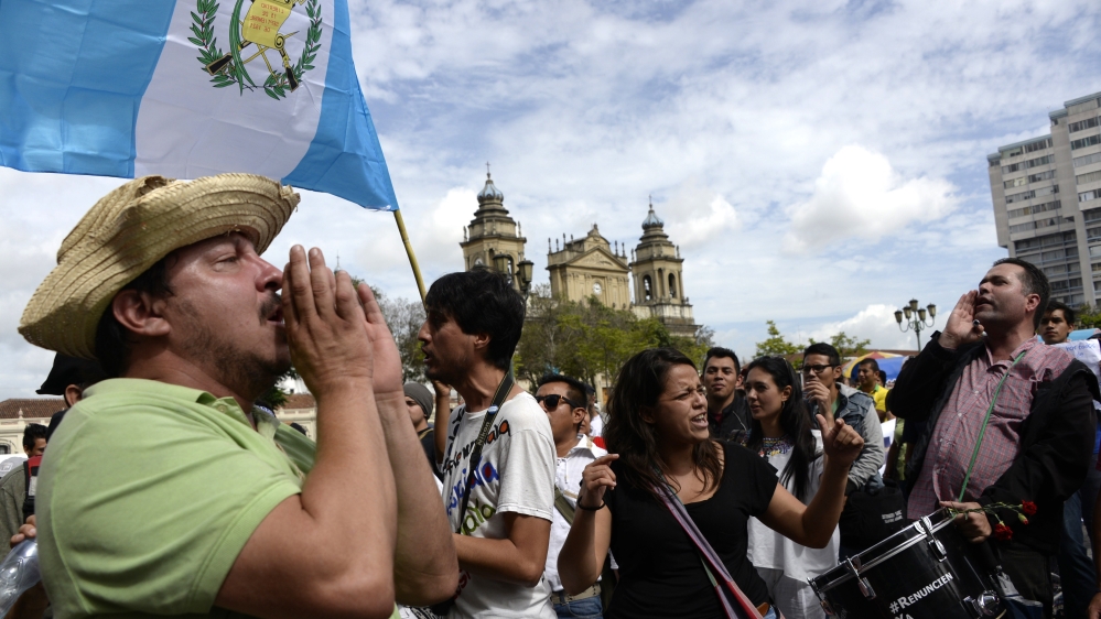 Demonstration demanding the resignation of Guatemalan President Otto Perez [AFP]