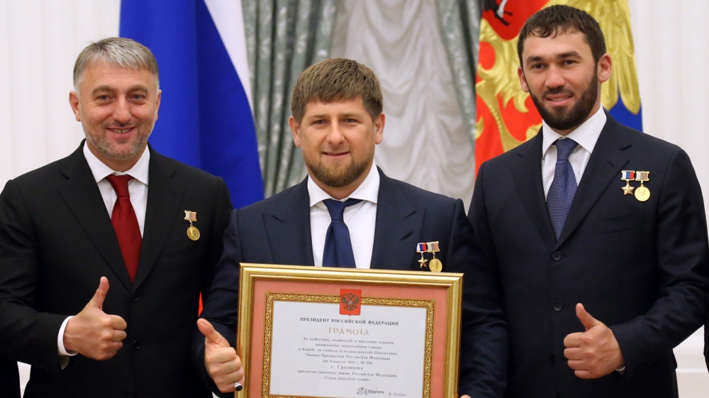 Chechen President Ramzan Kadyrov attends ceremony to confer the ''City of Military Glory'' title to five Russian towns, at the Kremlin [Getty]