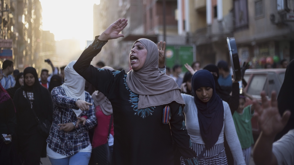 Supporters of the Muslim Brotherhood protested in Cairo after the court rulings [AP]