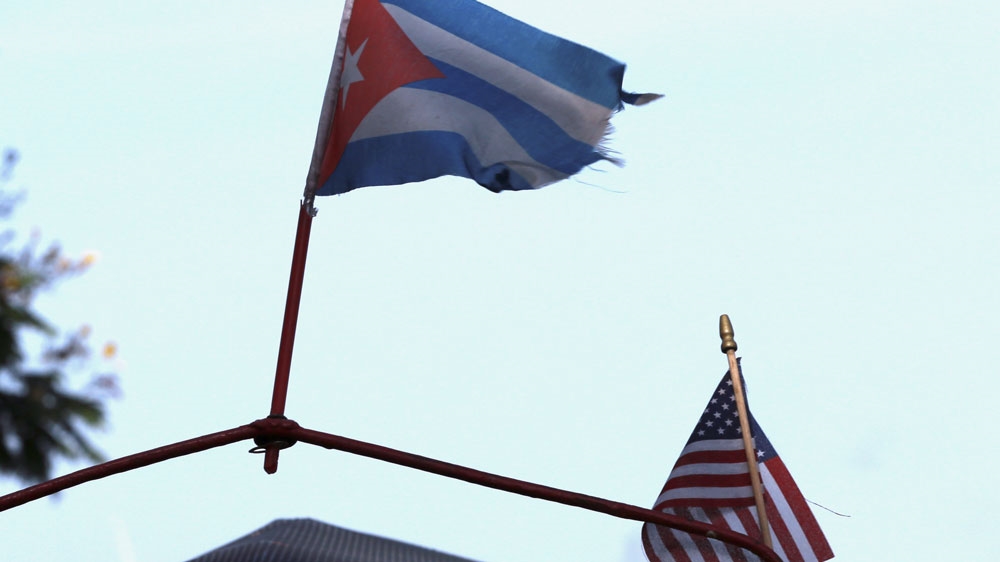 US AND CUBA FLAGS