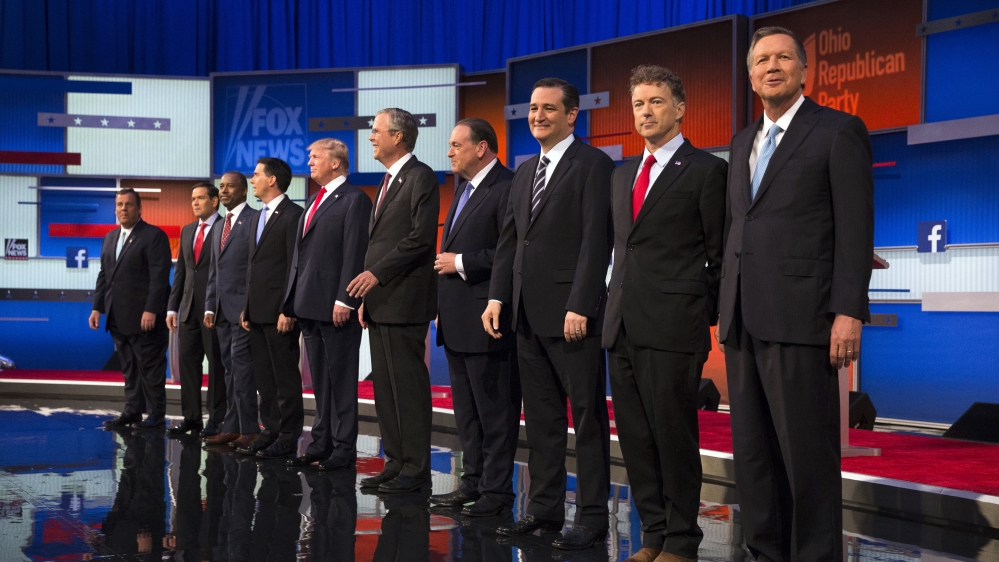 Chris Christie, Marco Rubio, Ben Carson, Scott Walker, Donald Trump, Jeb Bush, Mike Huckabee, Ted Cruz, Rand Paul, John Kasich