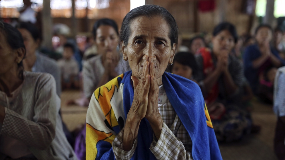 Villager Sheltering from flooding Myanmar
