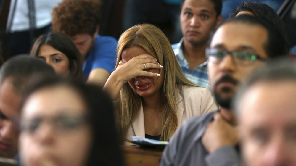 Al Jazeera Journalists'' sentencing at a court in Cairo