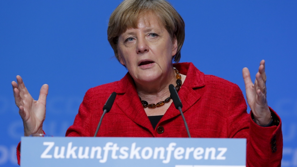 German Chancellor Angela Merkel addresses a "Congress on the Future" of her CDU party in Wuppertal, Germany