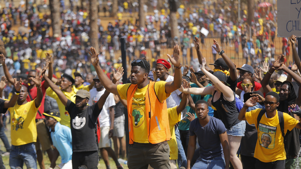 Thousands of students took the streets in October to demand a proposed fee hike at South African universities [EPA/Kim Ludbrook]