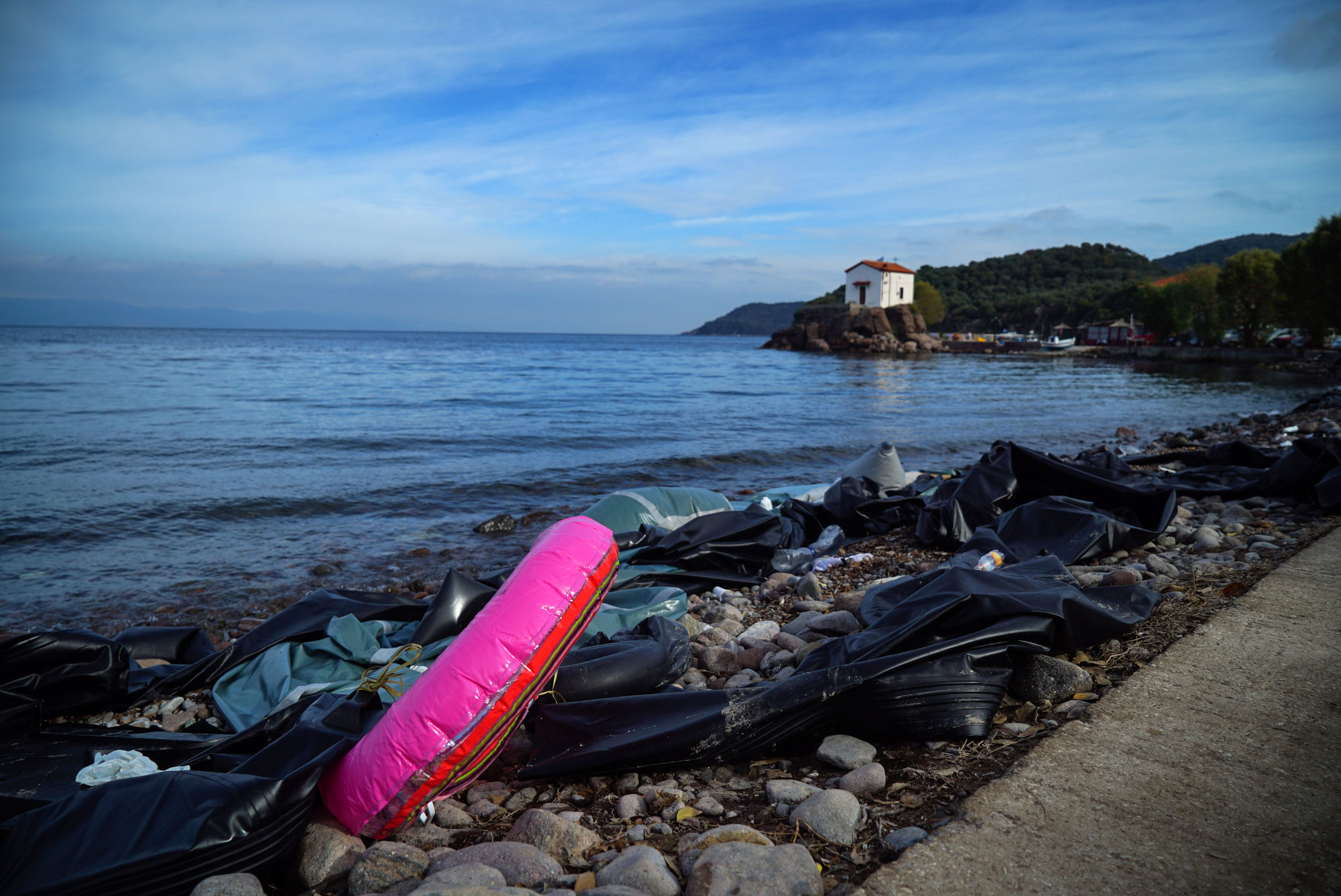 Lesbos Boats/ [Sorin Furcoi/Al Jazeera]