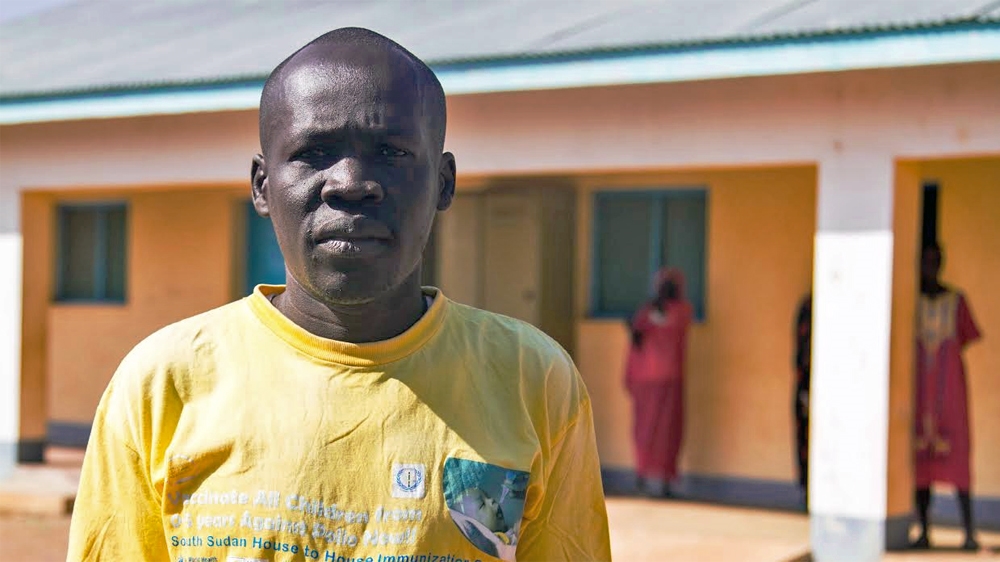 Matthew Deng , the nurse who runs the clinic at Nyamlell, said he is struggling to provide care with the shortage of supplies[Caitlin McGee/Al Jazeera]