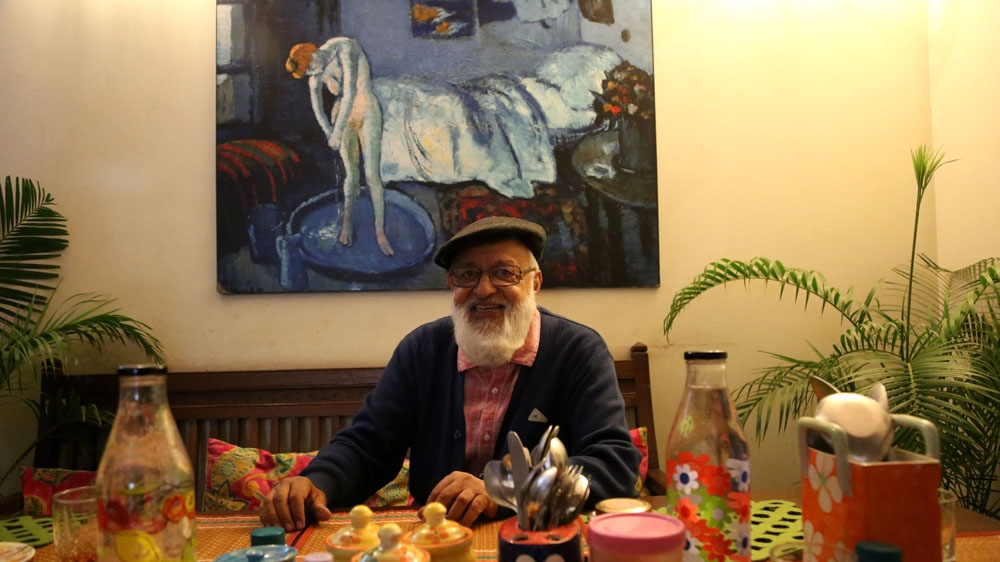 Dr Pushpesh Pant, one of India's greatest food experts, has also been an international relations professor for much of his life [Showkat Shafi/Al Jazeera]