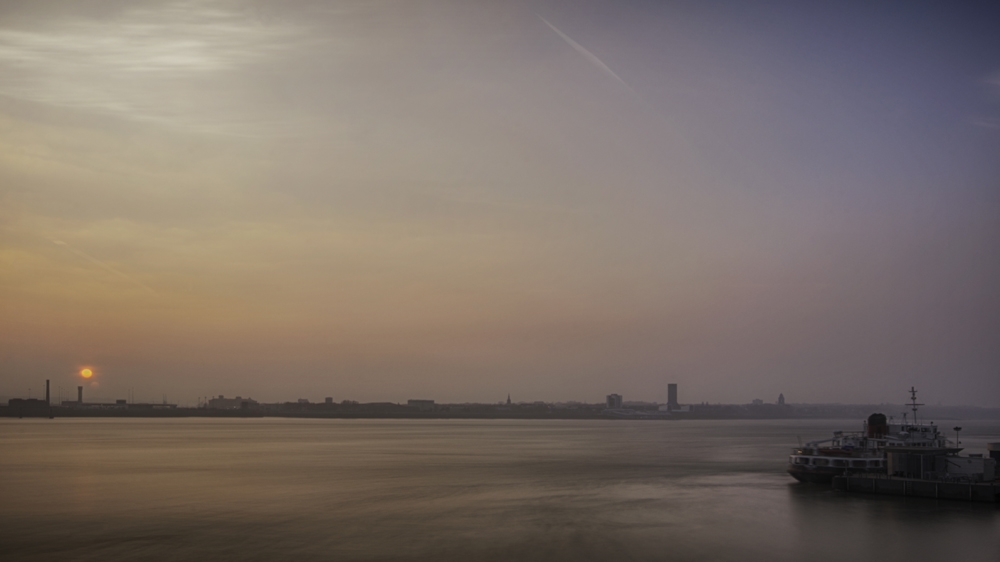 The River Mersey in northwest England. Its name is derived from the Anglo-Saxon word, meaning 'boundary river' [Getty Images]