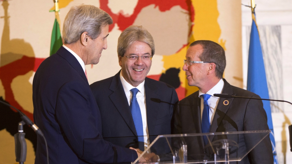 John Kerry Paolo Gentiloni Martin Kobler
