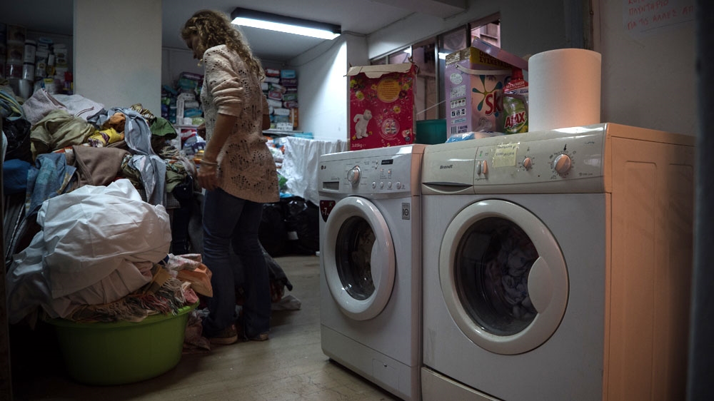 Even volunteers' duties at Notara are divided up according to anarchist principles and everyone participates in the work [Sorin Furcoi/AL Jazeera]