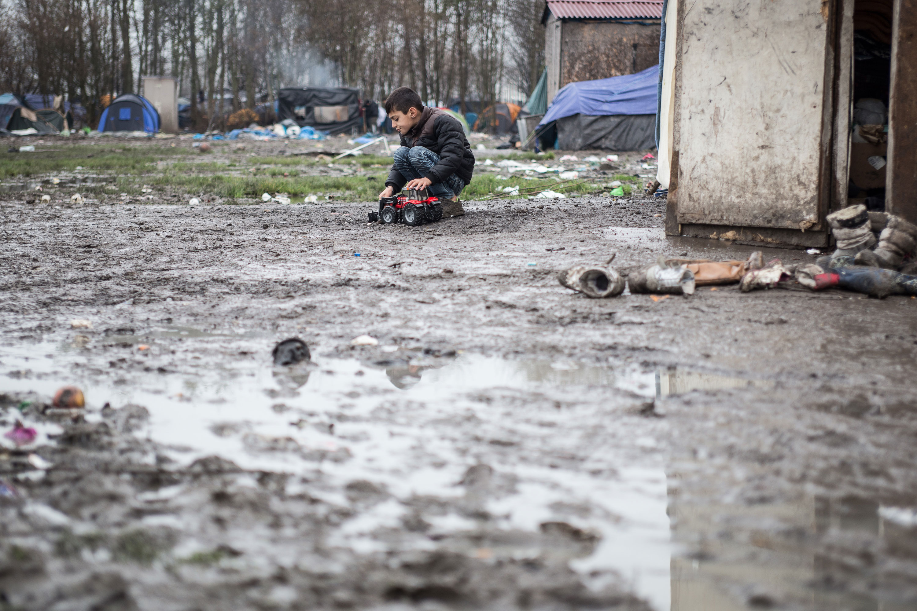 Kurdish refugees, Dunkirk camp/ Please Do Not Use