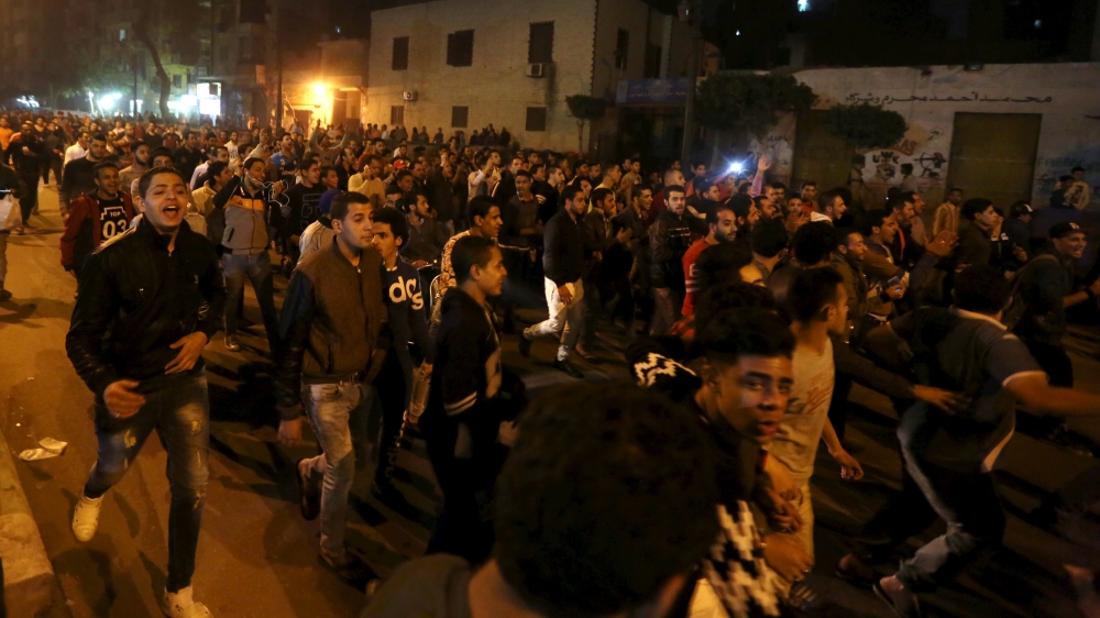 The fatal shooting prompted a protest by hundreds outside Cairo's police headquarters on Thursday night [Mohamed Abd El Ghany/Reuters]