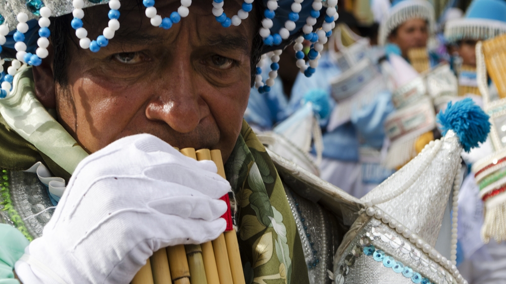 The pan flute is a traditional instrument of the Peruvian Andes [Carlos Tello/Al Jazeera] 