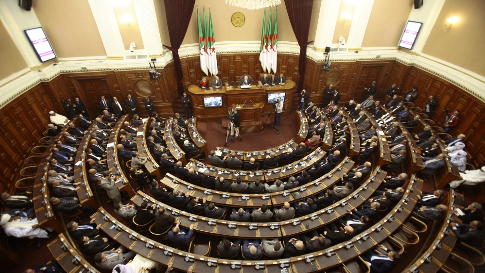 A general view of the upper parliament chamber is pictured in Algiers