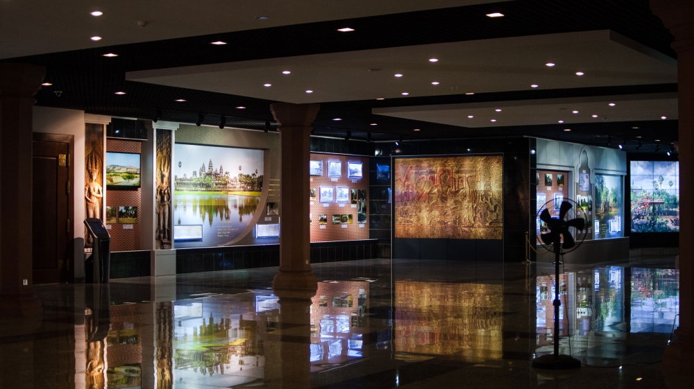 The interior of the $24m Angkor Panorama Museum, built by North Korea’s Mansudae Overseas Projects Group [Sebastian Strangio/Al Jazeera]
