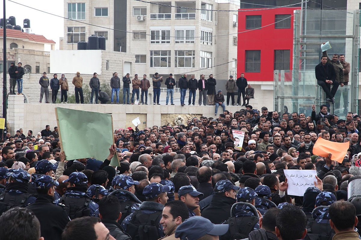 Palestinian teachers striking for rights in Ramallah/ Please Do Not Use
