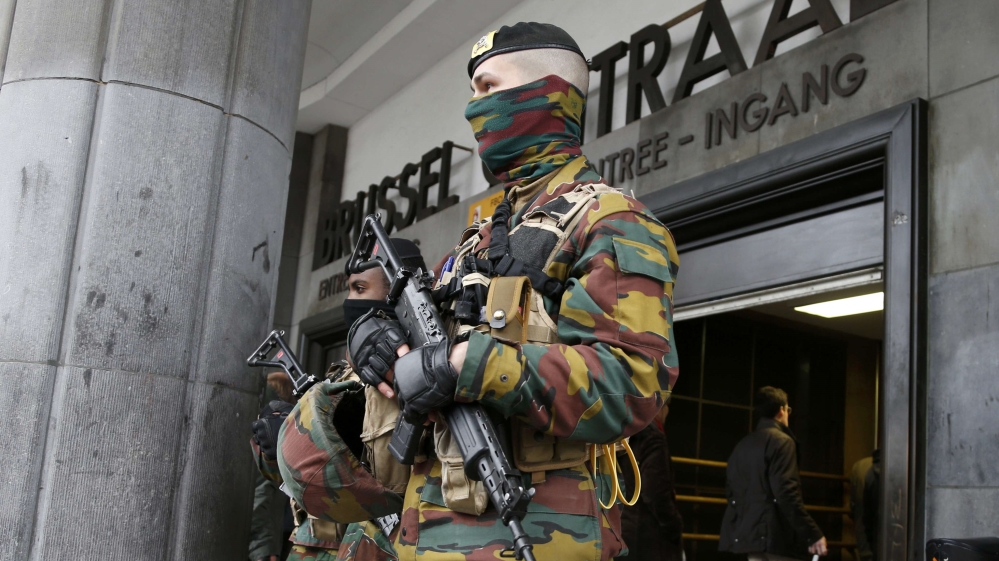 Police control the access to the central train station following Tuesday''s bomb attacks in Brussels, Belgium [REUTERS]